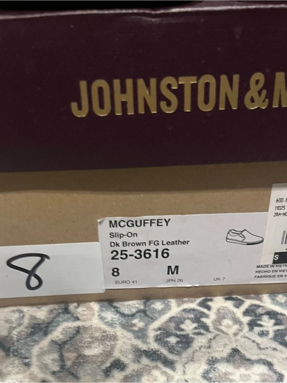 Johnston & Murphy Men's Chestnut Brown Leather Slip-On Loafers